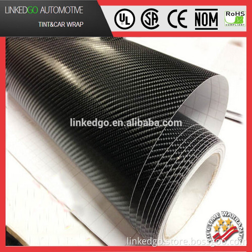 Customized 1.52*30M Vinyl Sticker 4D Black Carbon Fiber car cover